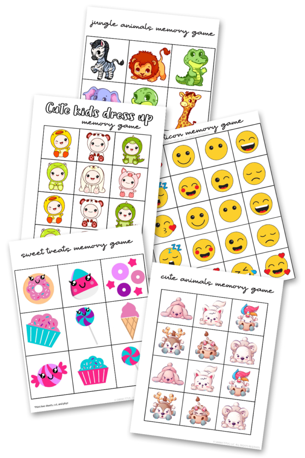 5 Cutest Printable Memory Games For Kids
