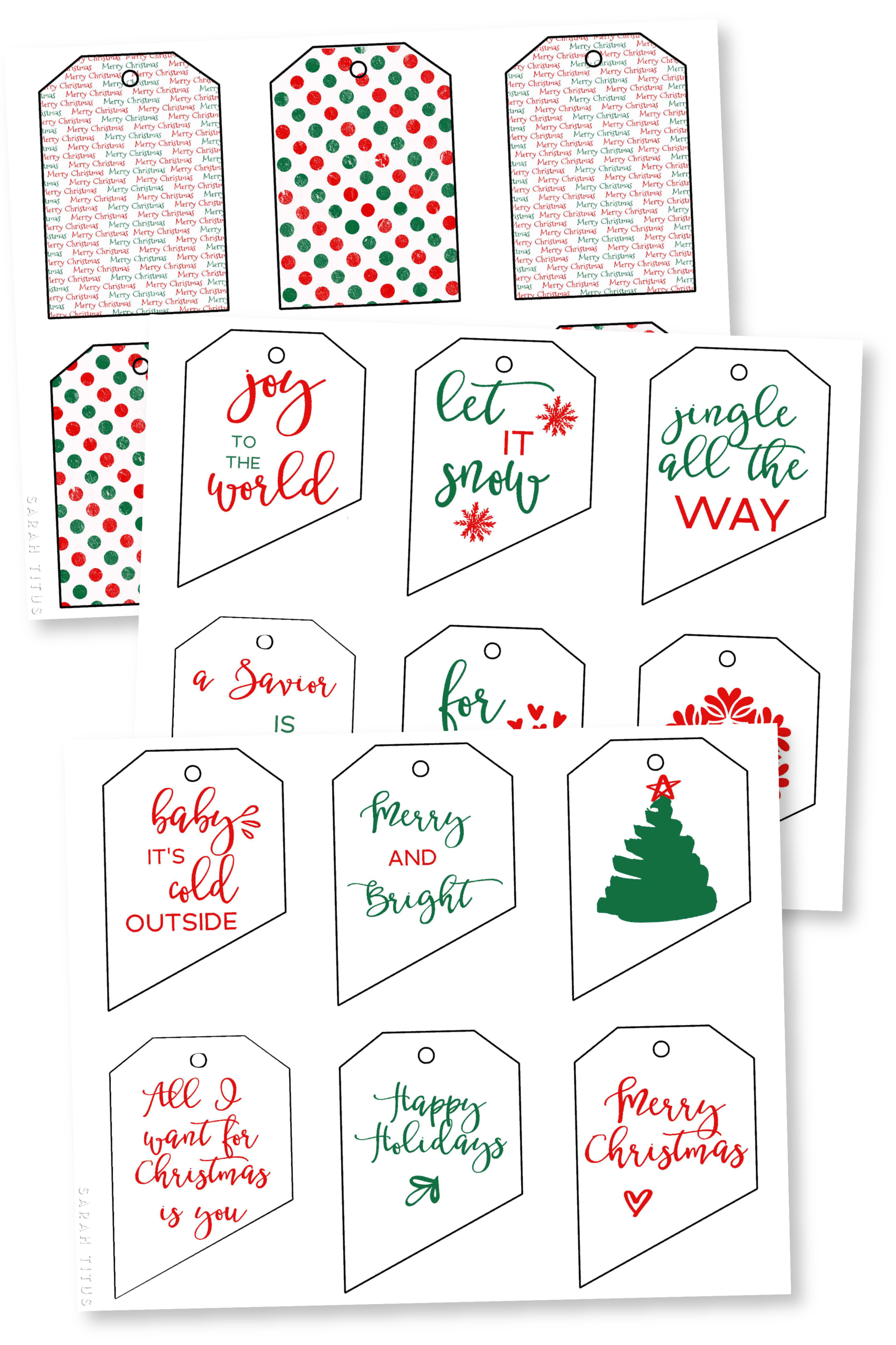Free Printable Christmas Gift Tags - Sarah Titus