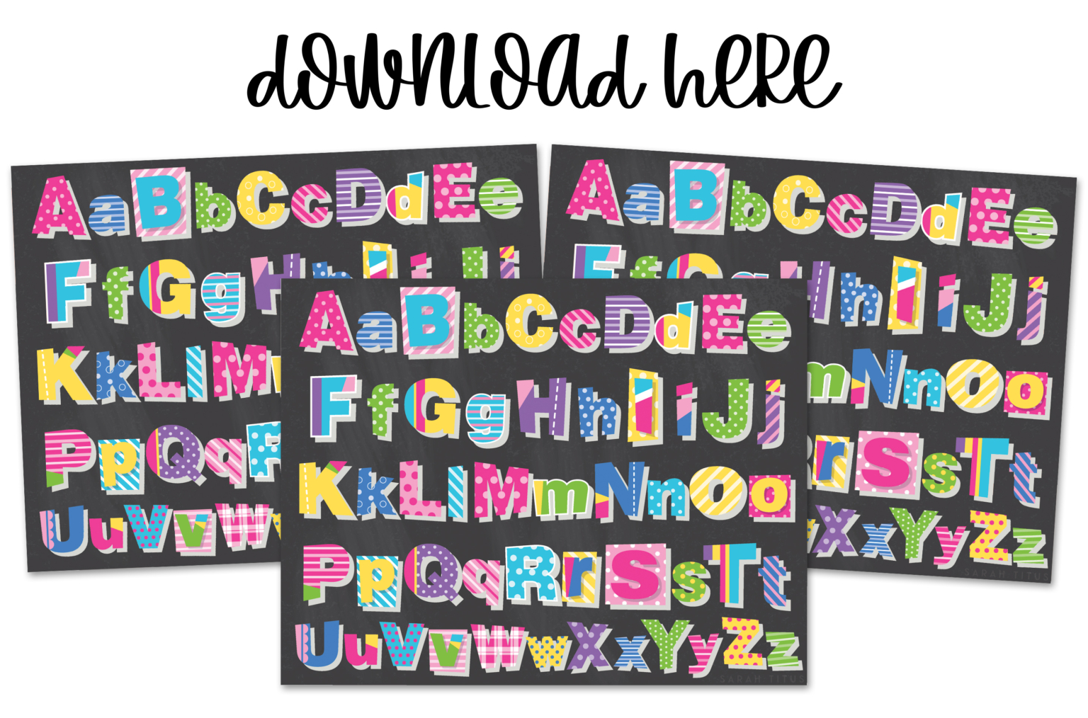 Colorful Classroom Alphabet Printable Wall Art Free - Sarah Titus
