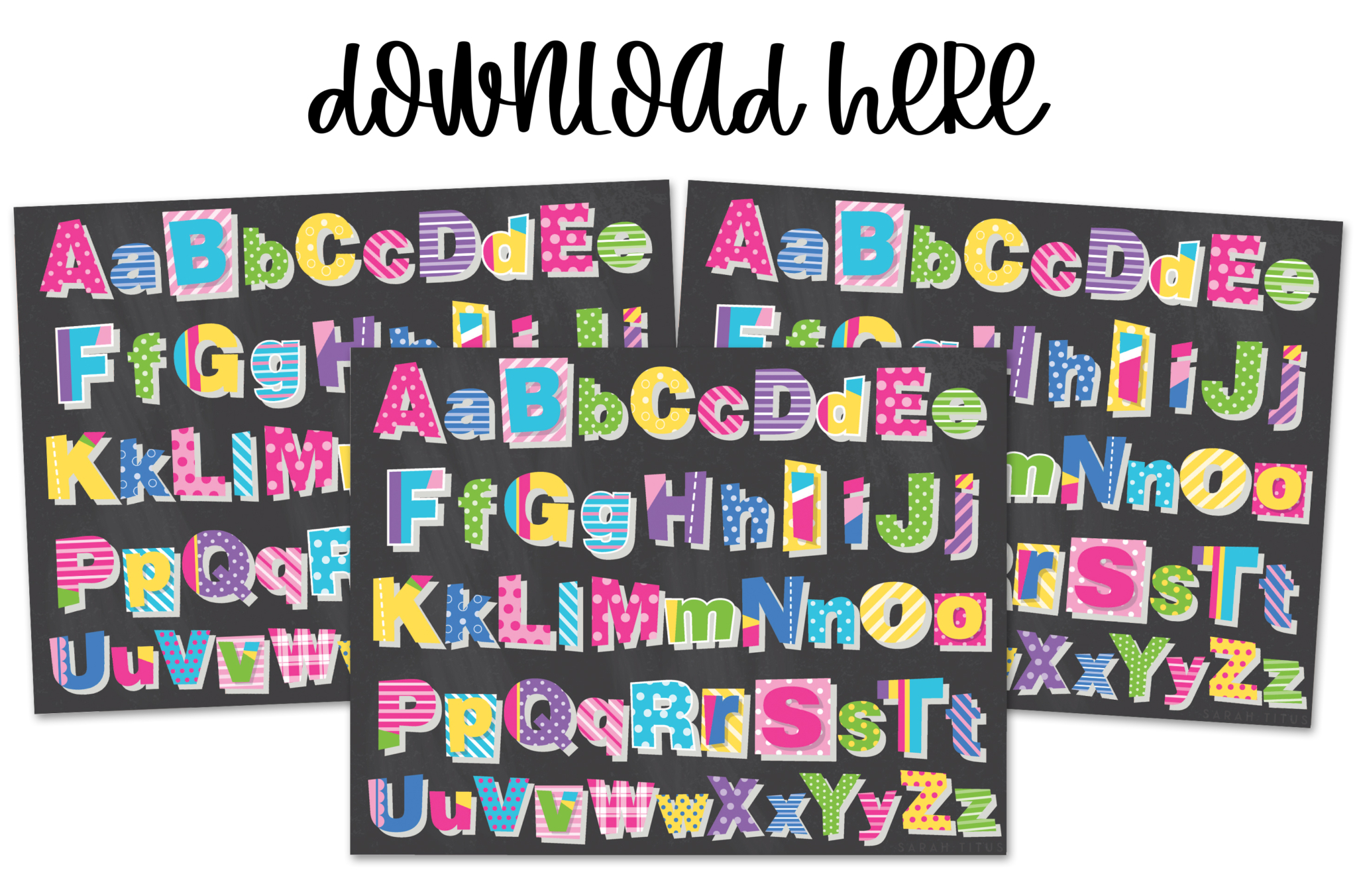 Colorful Classroom Alphabet Printable Wall Art Free - Sarah Titus
