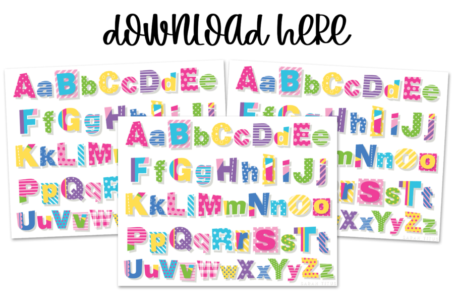 Colorful Classroom Alphabet Printable Wall Art Free - Whiteboard Upper and Lower Case