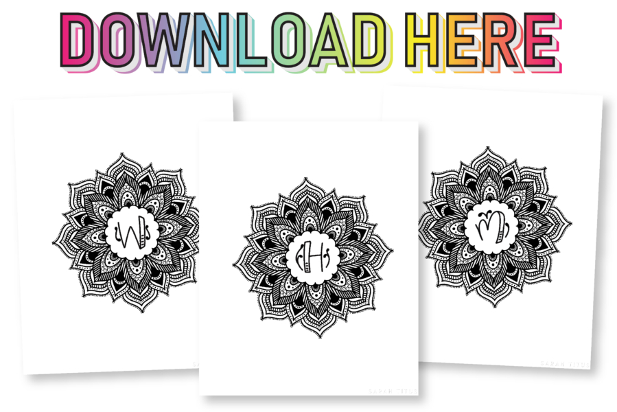 Free Coloring Monogram Letter Printables To Download - Sarah Titus