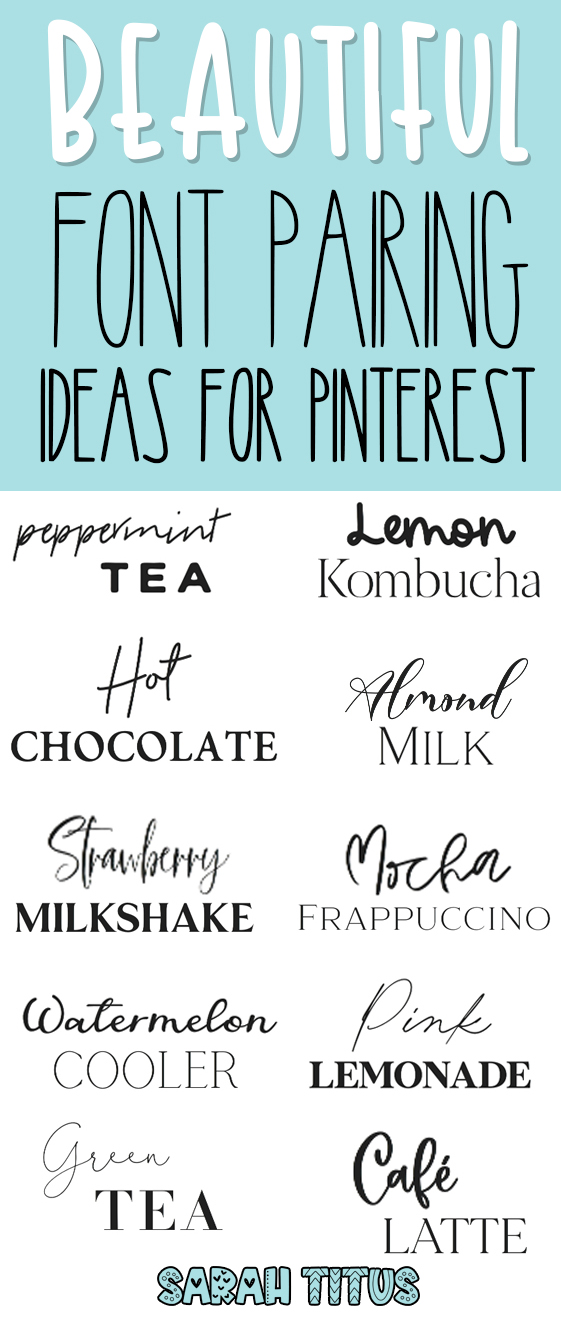 Looking for cute & feminine font pairing ideas for Pinterest? Here's a great set of super modern, professional & elegant best font combination guide ideas and inspiration! #script #sansserif