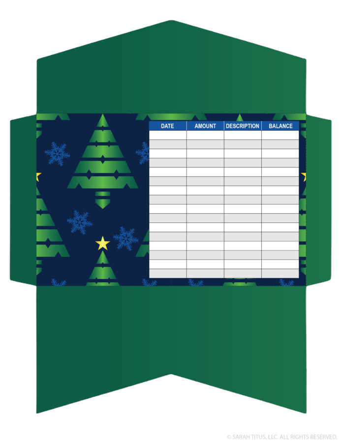 CASH ENVELOPE TEMPLATE - CHRISTMAS TREES