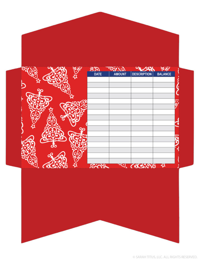 CASH ENVELOPE TEMPLATES - XMAS TREES