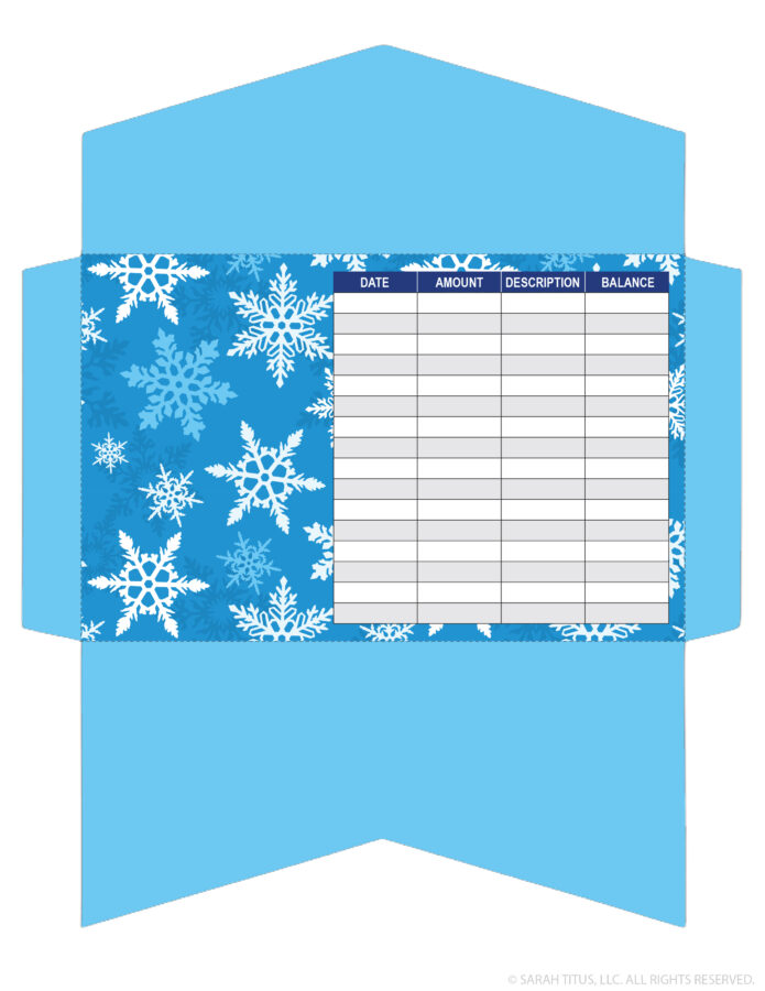 CASH ENVELOPE TEMPLATES SNOWFLAKES