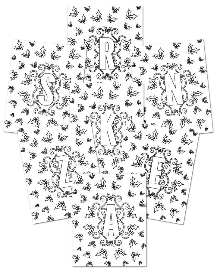 Printable Christmas Coloring Monograms
