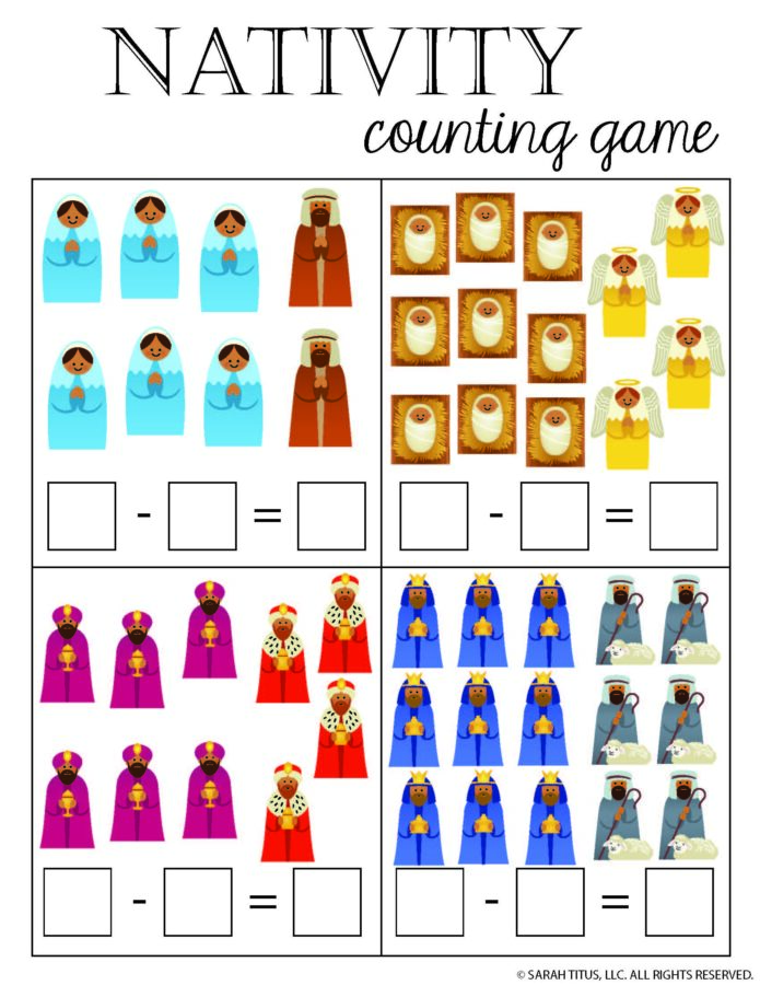 Christmas Nativity Math Subtraction Game