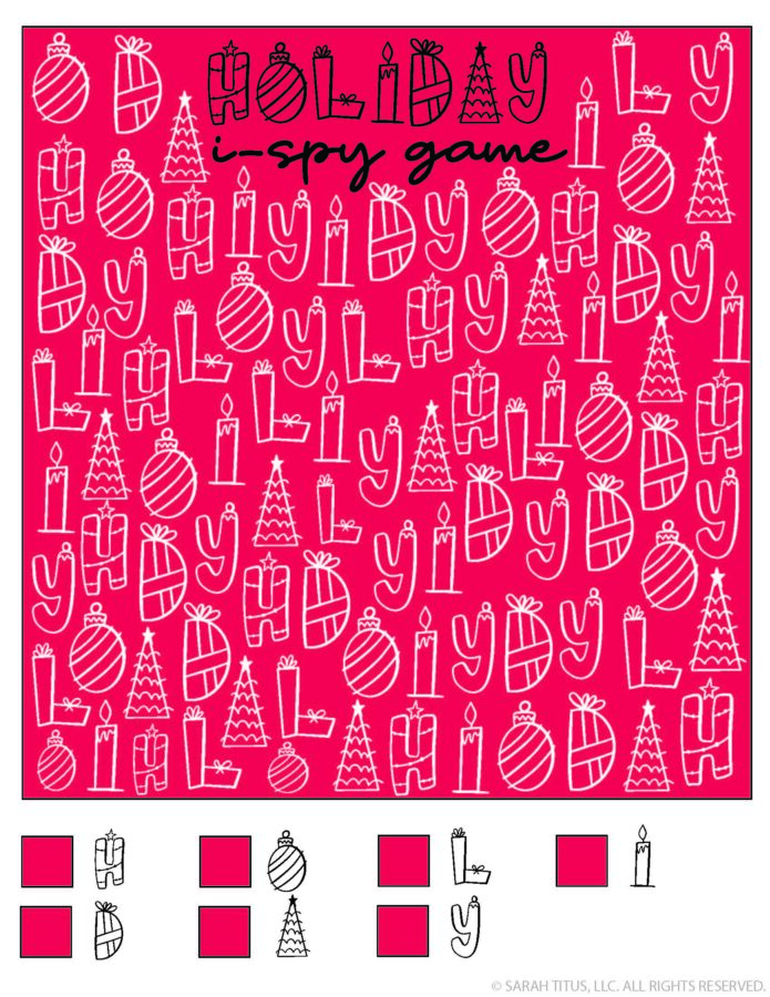 Holidays Christmas Printable I-Spy Game