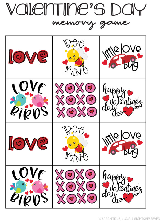 Valentine's Day Memory Game