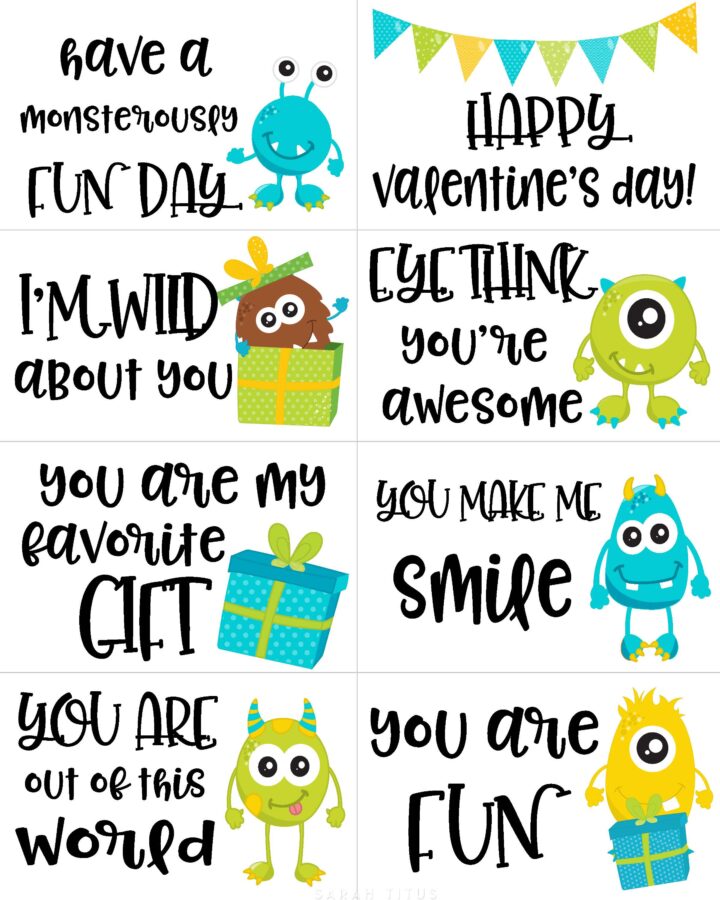 Fun Monster Valentine Cards Printable Free