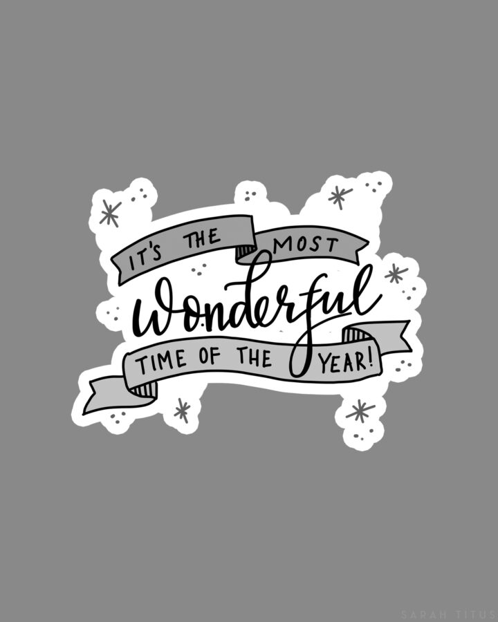 Gray, Black and White Christmas Wall Art