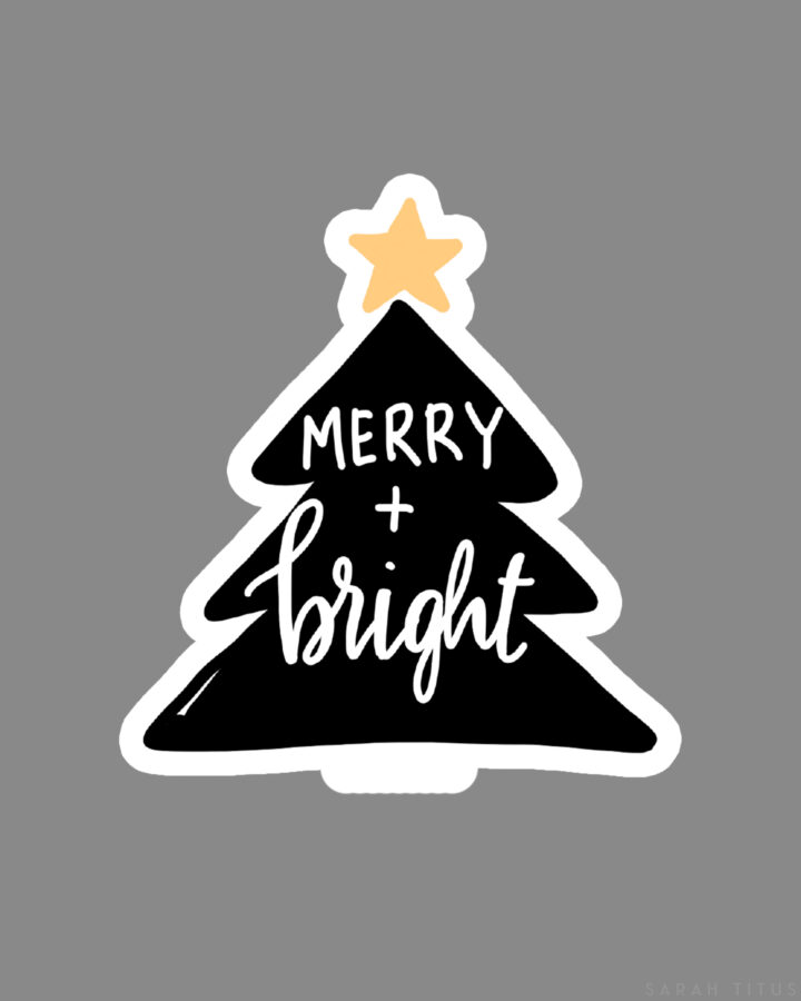 Gray, Black and White Christmas Wall Art