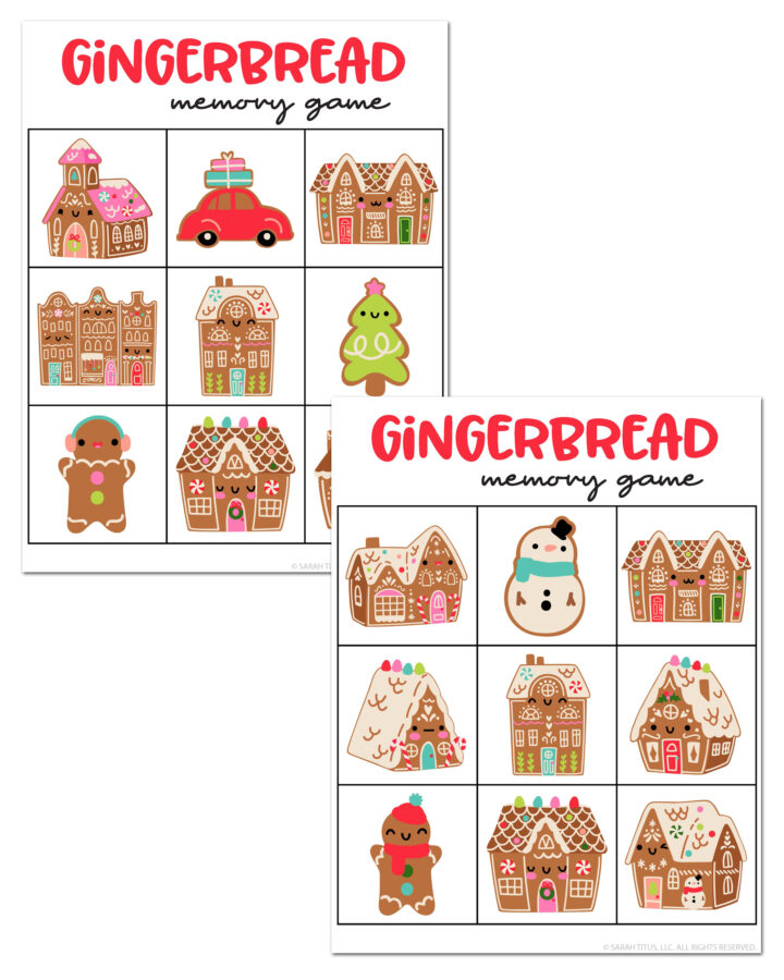 Gingerbread Christmas Memory Games