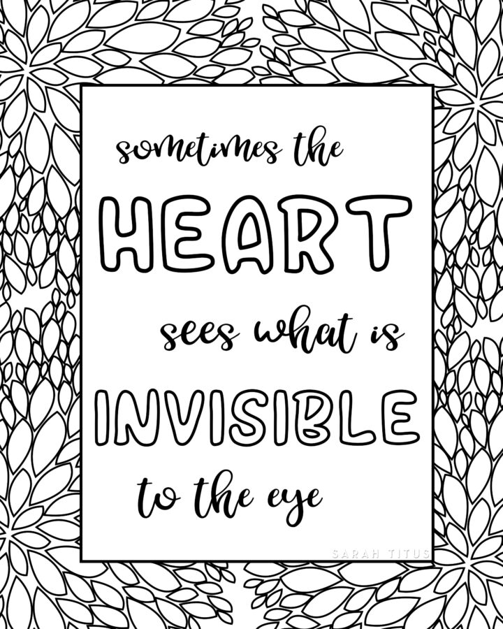 Heart Inivisible Coloring Sheet
