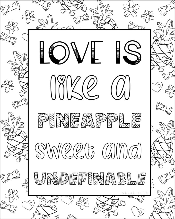 Love is Like Coloring Sheet