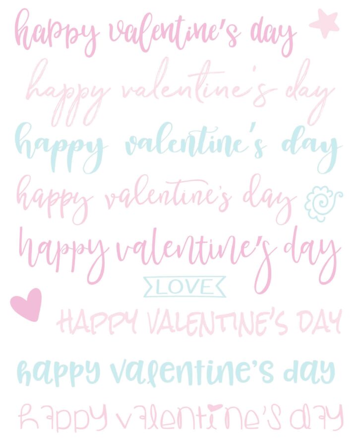 Happy Valentine's Day Hand Lettering Practice