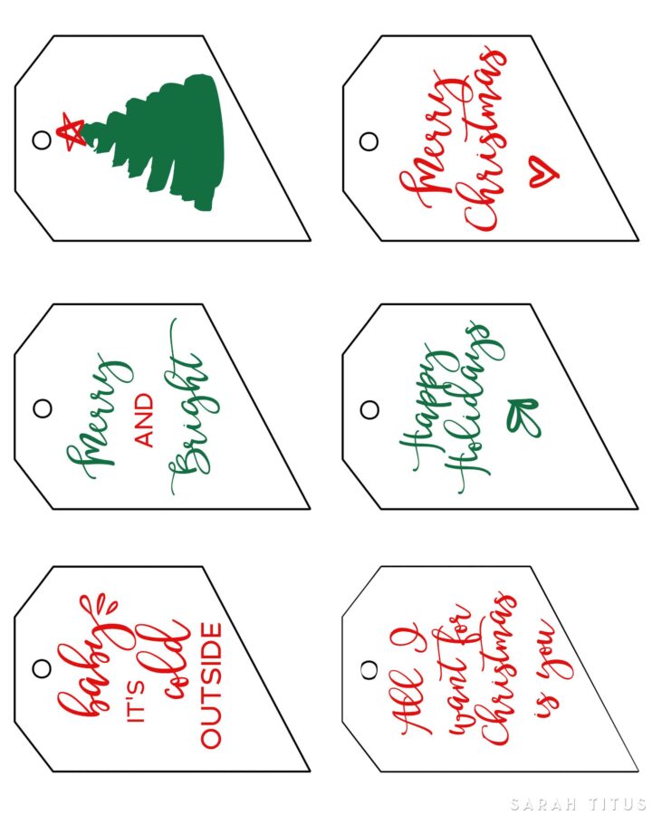Xmas Gift Tags Tops