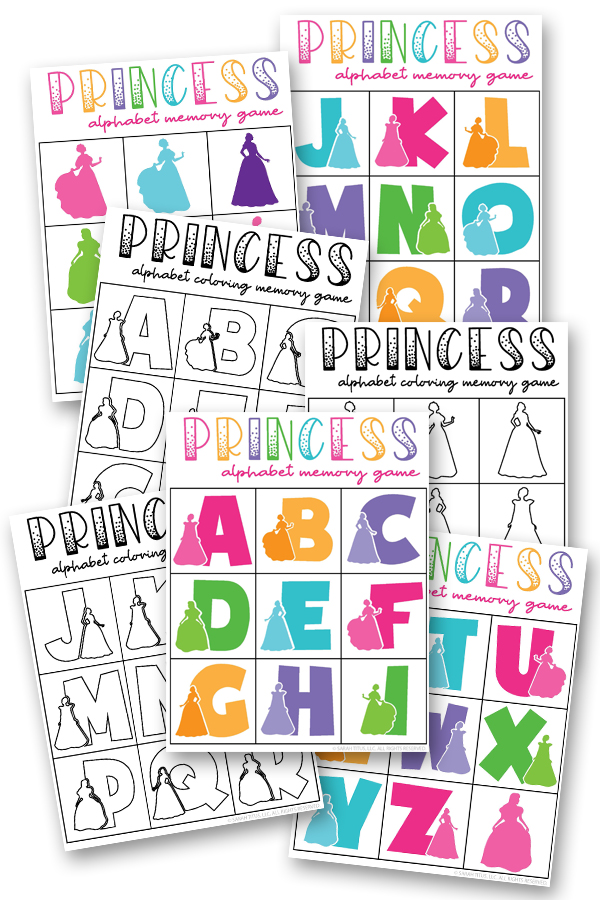 Cutest Princess Art Alphabet Memory Game Printable