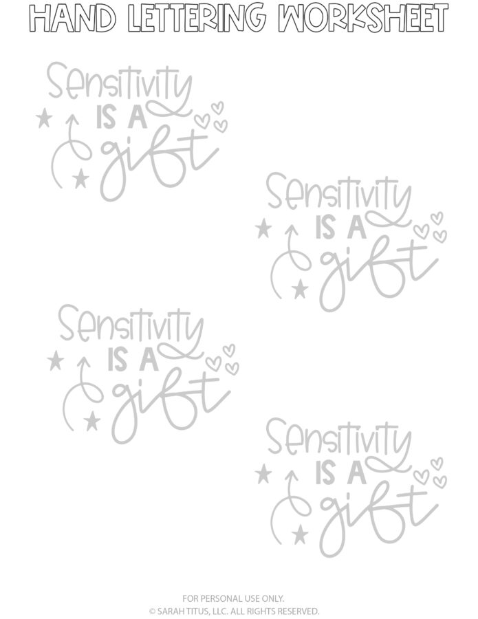 Hand Lettering Worksheets Page 1