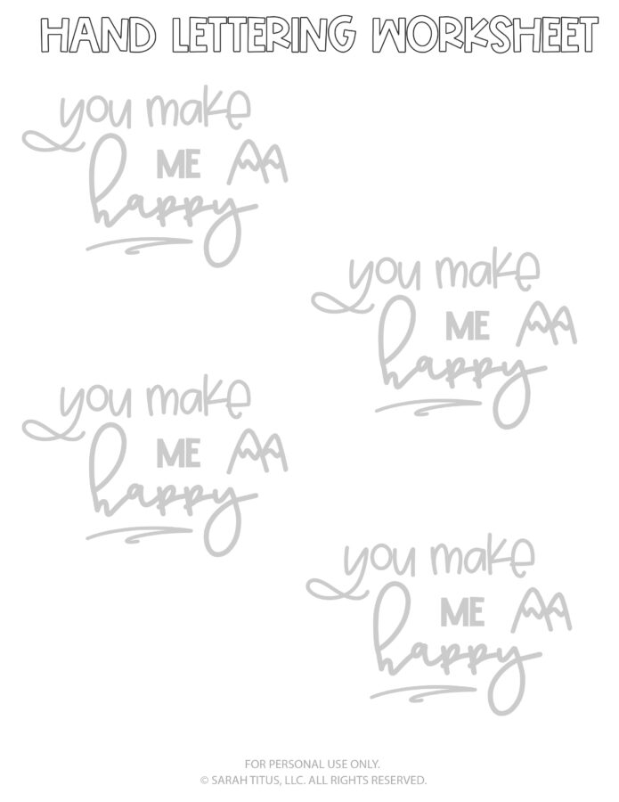 Hand Lettering Worksheets Page 10