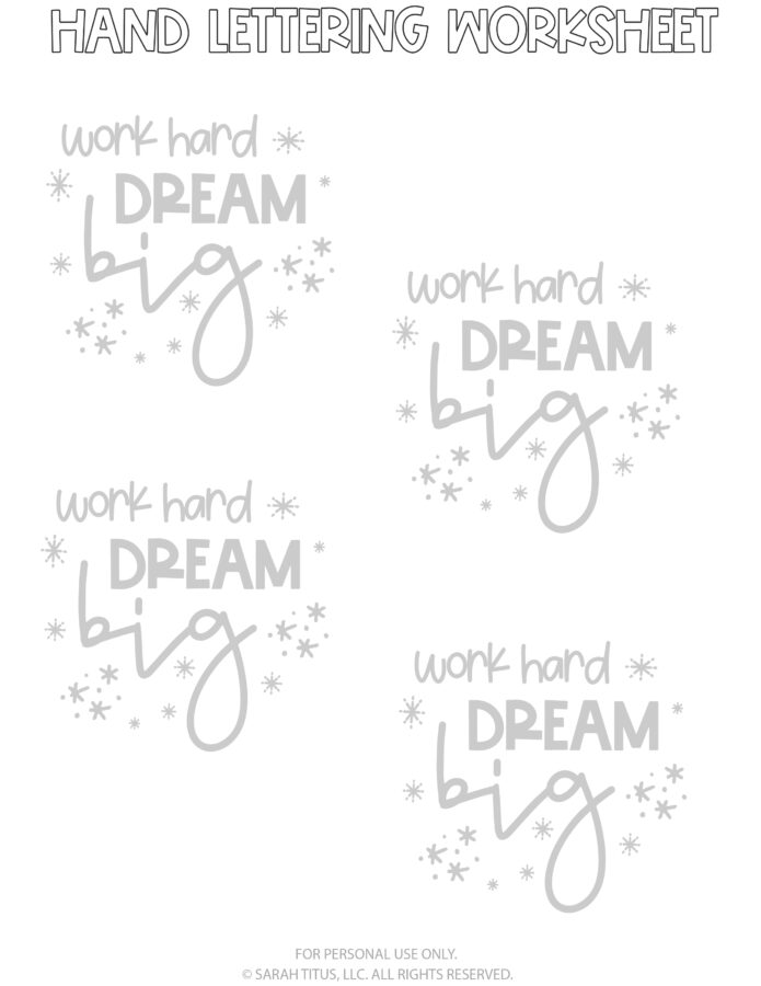Hand Lettering Worksheets Page 4