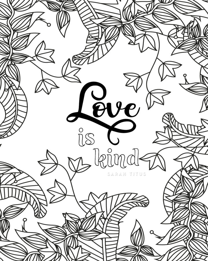 Love is Kind Coloring Page