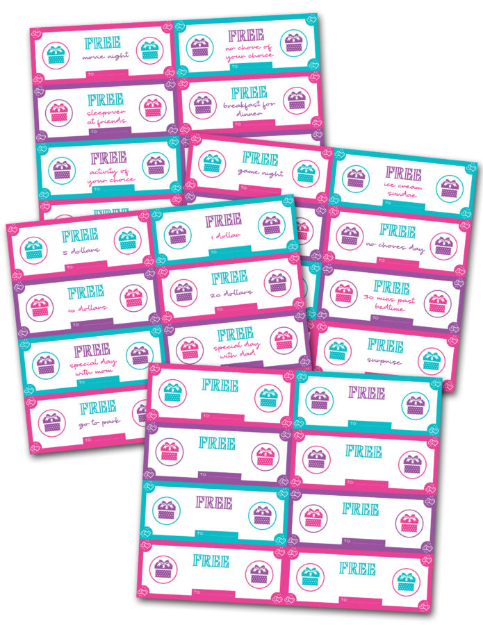 Parents to Kids Gift Coupons for Valentine's Day