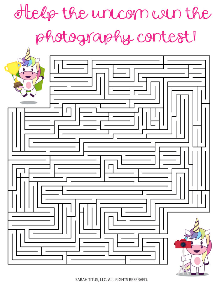Unicorn Maze Printable