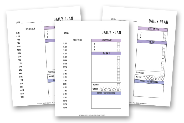 Small Business Planner - Daily Plan