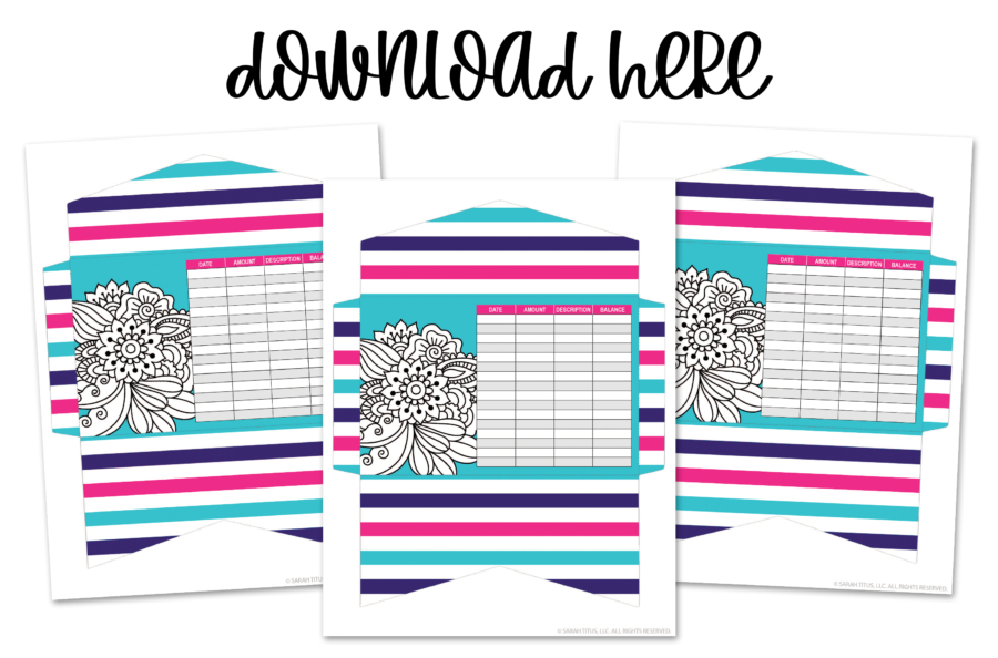 Beautiful Teal Art Cash Envelope Printables For Budgeting - Stripes