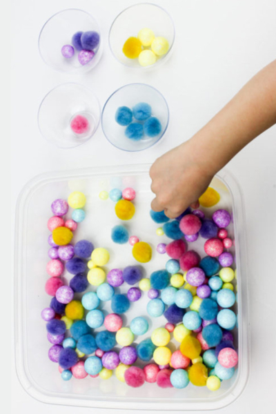Super Fun Spring Sensory Sorting Colors Game For Toddlers