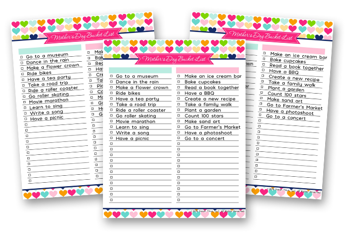 Mother's Day Binder - Bucket List