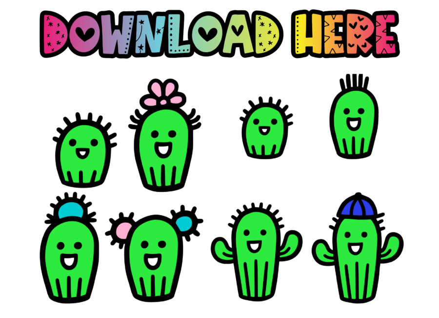 Cute Cactus Art Printable Stickers - Free!