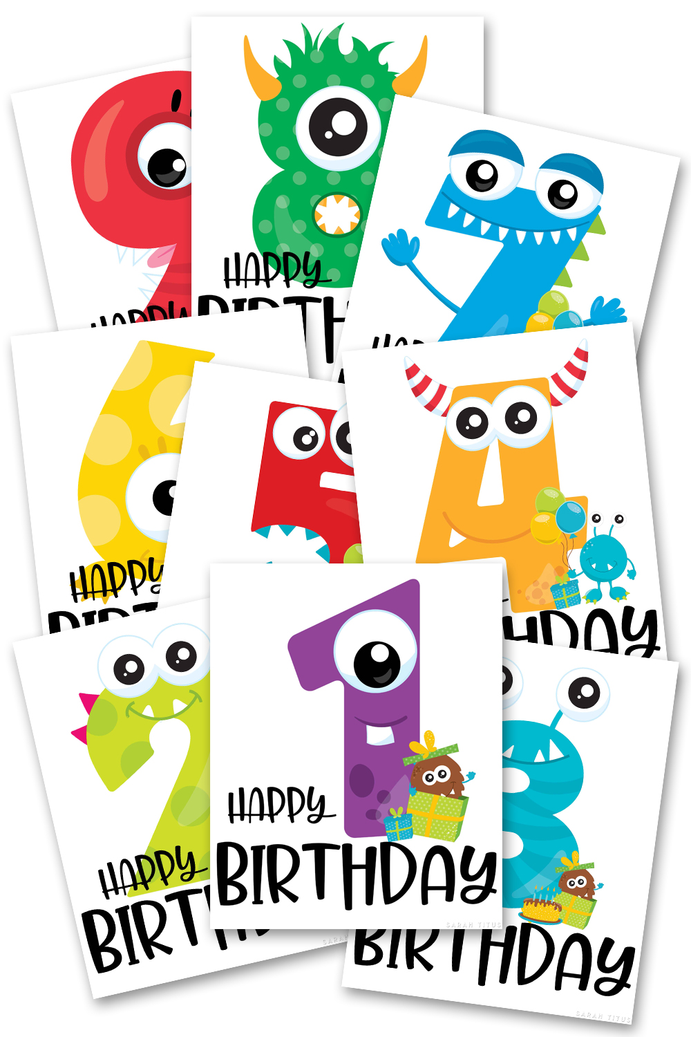 Fun Birthday Monsters Free Printable DIY Wall Art