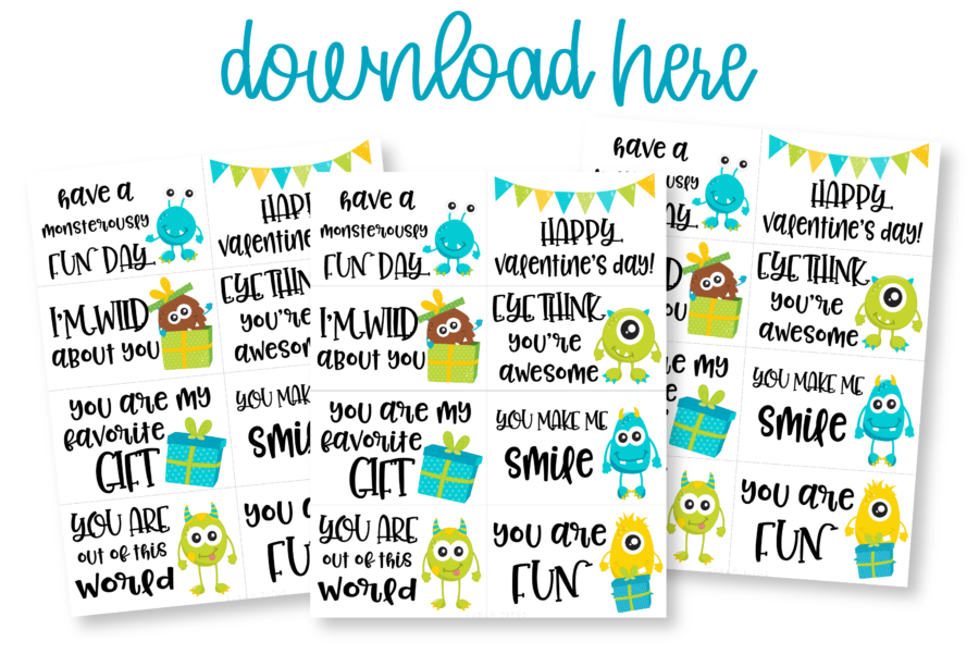 Fun Monster Valentine Cards Printable Free