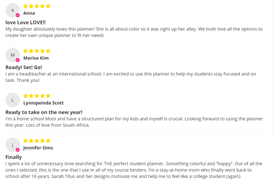 Student Planner Reviews