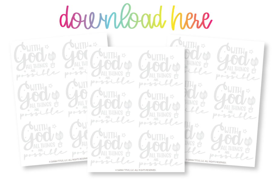 With God All Things Are Possible Brush Calligraphy Practice Sheet