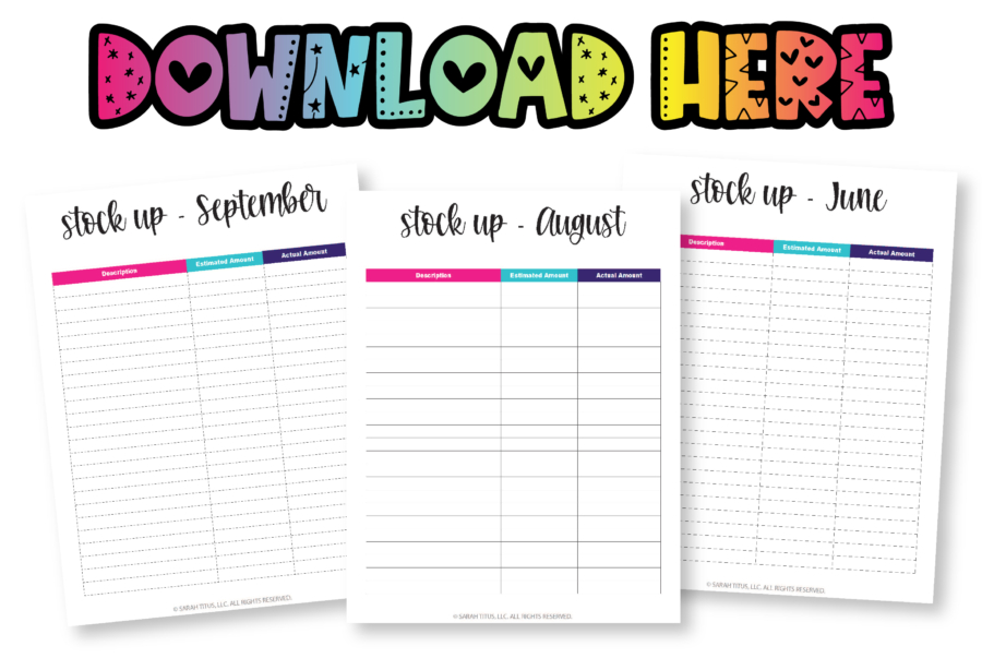 Stock Up Blank Printable