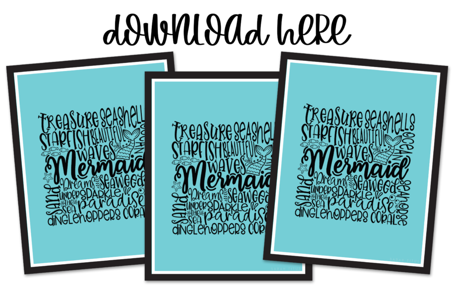 Pretty Ocean Wall Art Printables For You - Mermaid