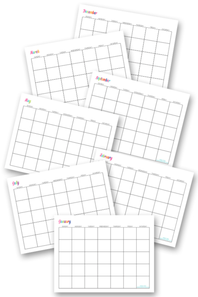 Undated Custom Editable Free Printable Calendars