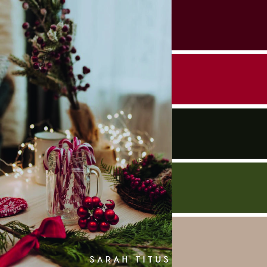 Looking for some color scheme inspiration with a festive twist? These 25 Christmas color palettes are perfect for color combination ideas this Holiday season!