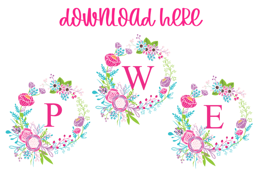Free Clip Art SVGs - Pastel Flower Wreath Monograms
