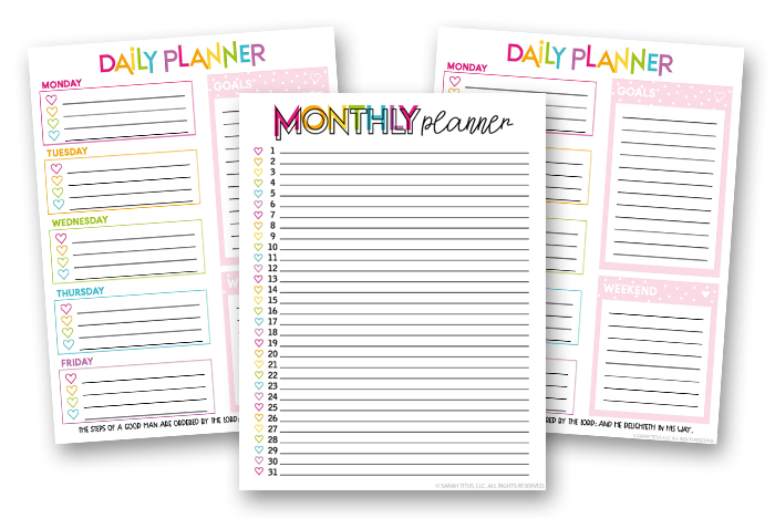 Goals Planner - Planner Page Printables