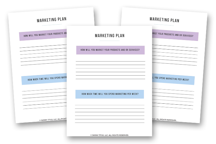 Marketing Planner - Marketing Plan Pages