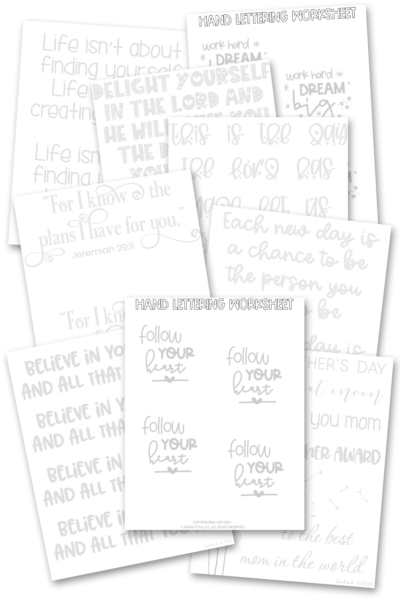 100+ Free Hand Lettering Practice Sheets