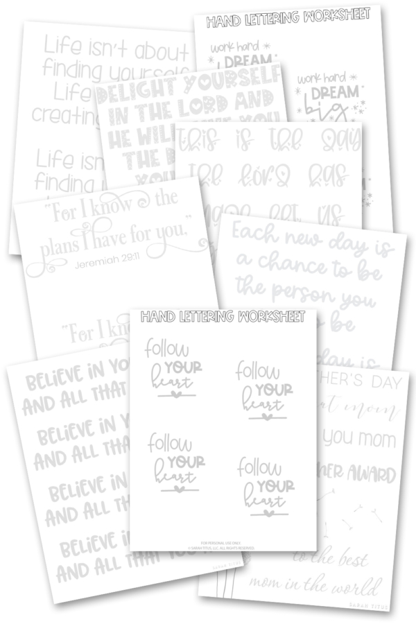 100+ Free Hand Lettering Practice Sheets