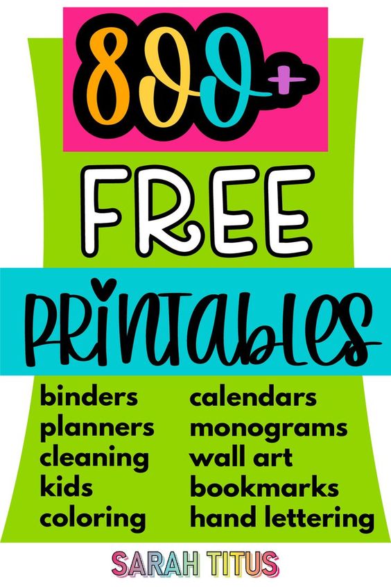 Free Printables - Sarah Titus