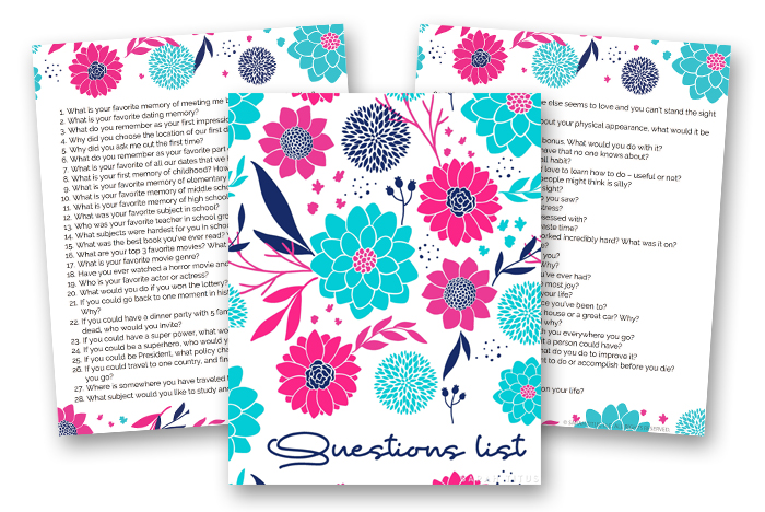 Conversation Starters Binder - Questions List