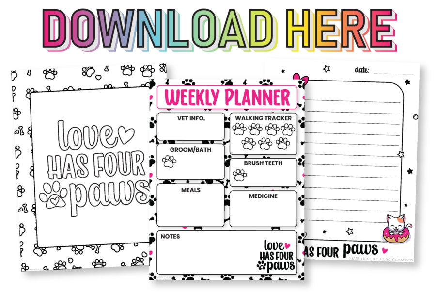Free Pet Printable Planner PDF